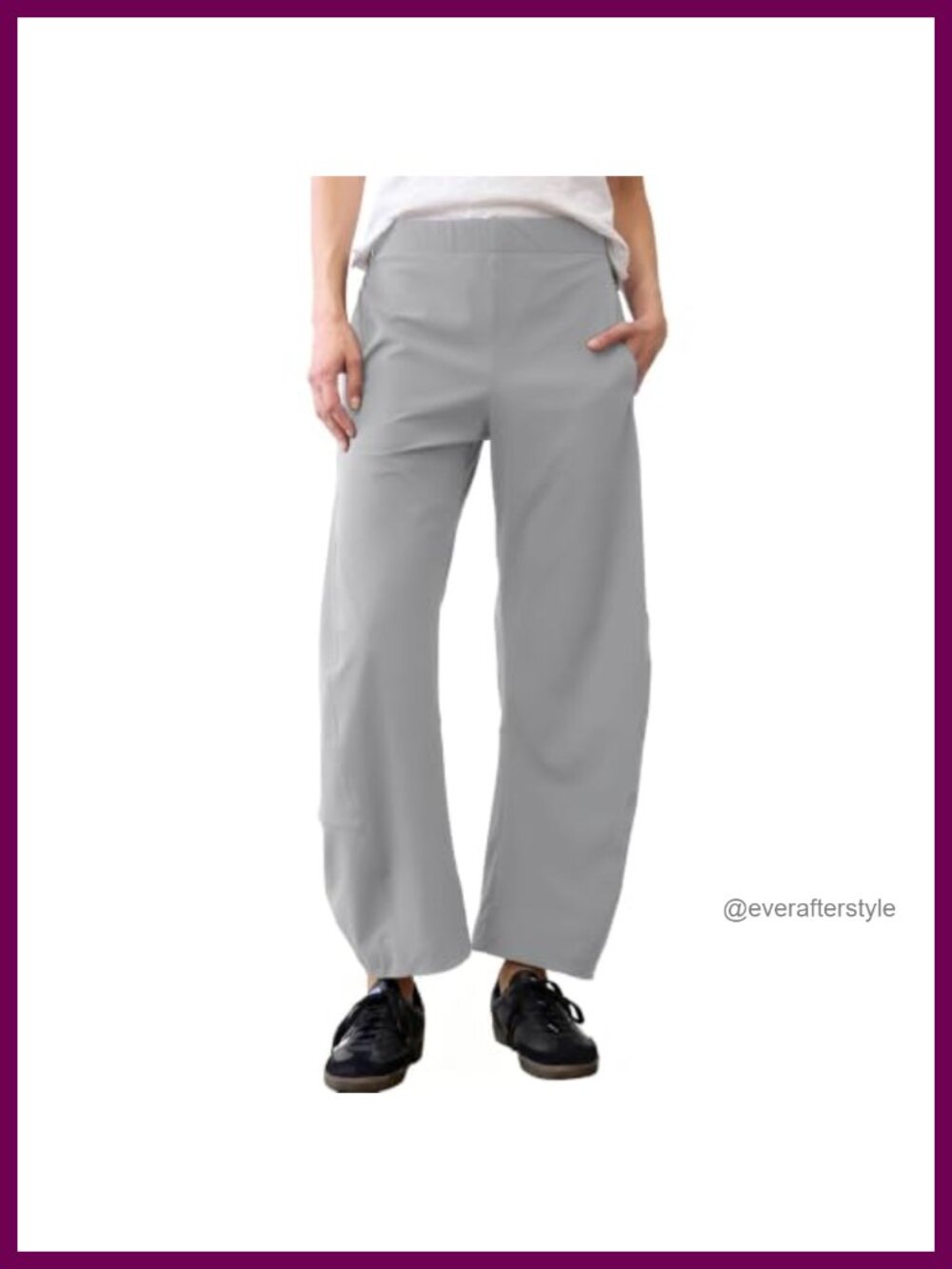 Women's Barrel Pants High Waisted Wide Leg Ankle Nylon Spandex Trousers